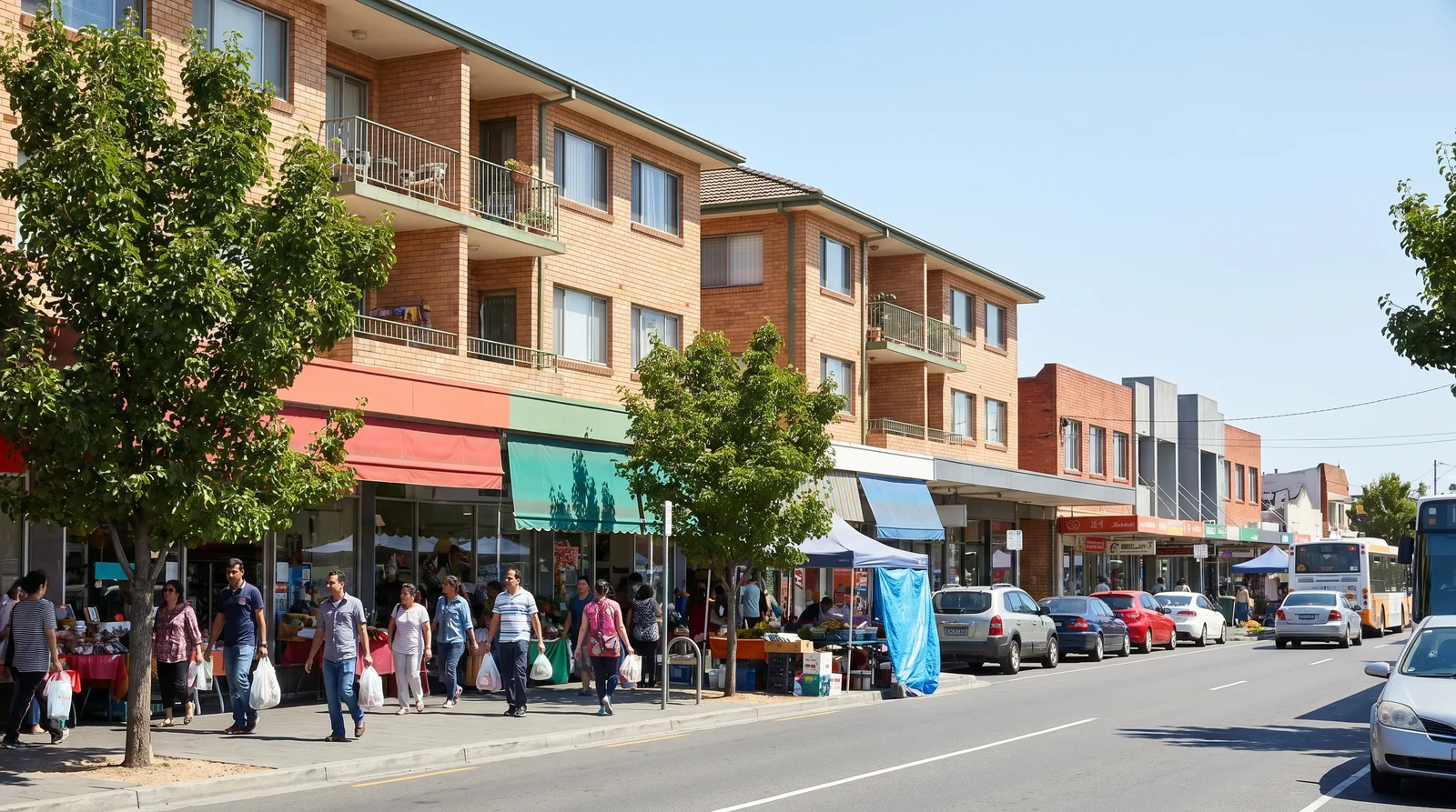 A street scene in Springvale, Melbourne south-east